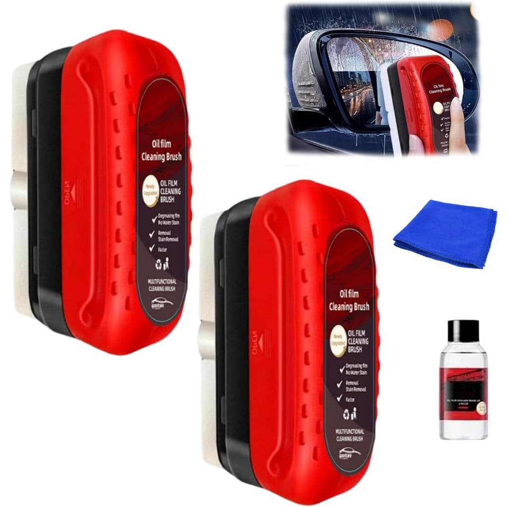 Escova de limpeza de filme de óleo de vidro de carro 120ml caixa de armazenamento colorida