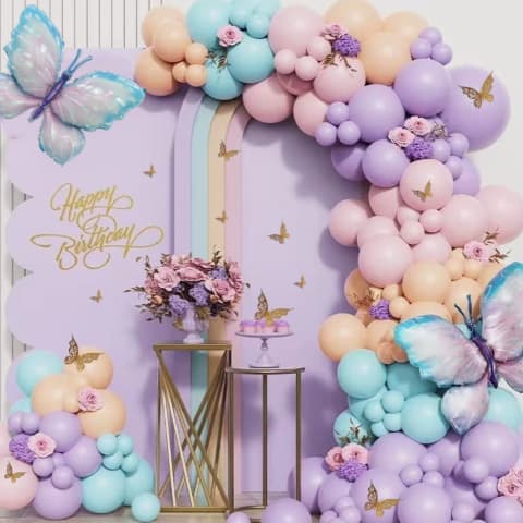 Kit 152 Balões Bexiga Jardim Encantado - Balão Bexigas Candy Número 7 Para Festas e Aniversários