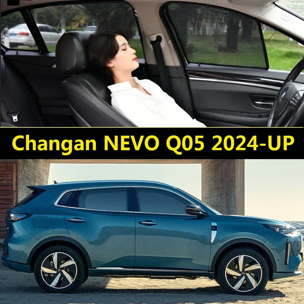 Pára-Sol Magnético Para Janela De Carro , Changan NEVO Q05 2024-Up , Cortinas Malha Anti-Mosquito , Proteção UV