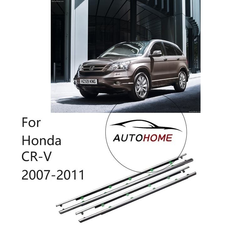 (4 Peças Cromadas) Fita De Calafetagem Para Janela Externa Honda CR-V CRV 2007 2008 2009 2010 2011 Weatherstrip Vedação 