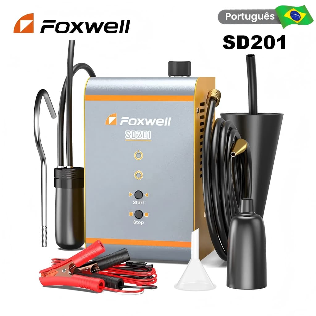 Máquina de Fumaça Automotiva FOXWELL SD201 para Teste de Vazamento EVAP com Bomba de Ar Integrada