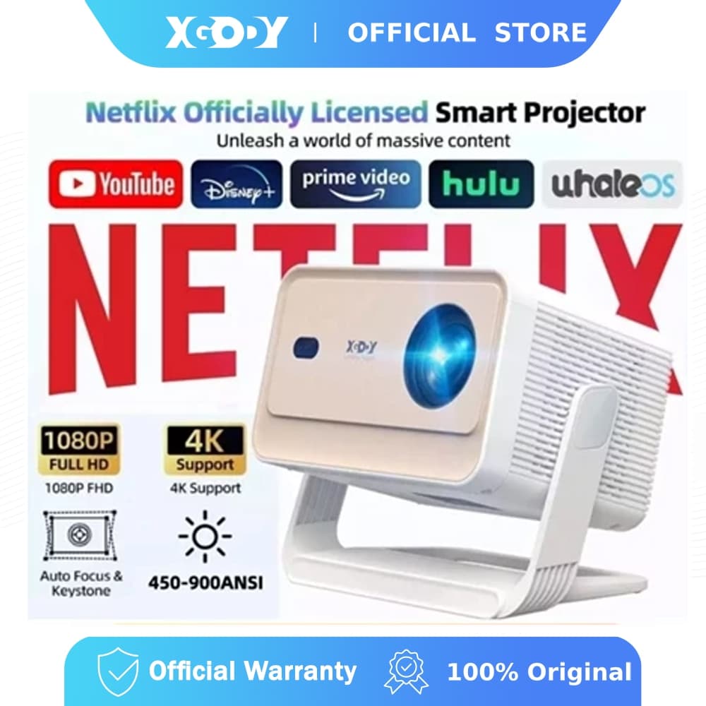 Projetor XGODY Gimbal N6 PRO 4K 900ANSI Foco Automático WiFi LED De Filme De Vídeo 1 + 32 Gb