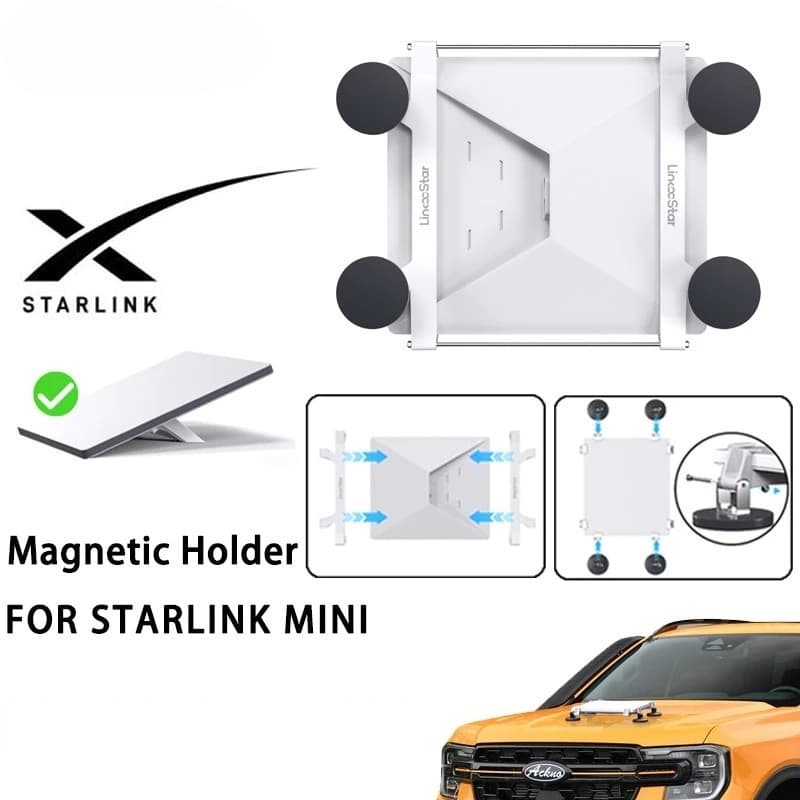Suporte com Imã Super Forte 100 Libras para Starlink Mini - Teto Solar e Janela Traseira, Superior a Ventosas Inferiores