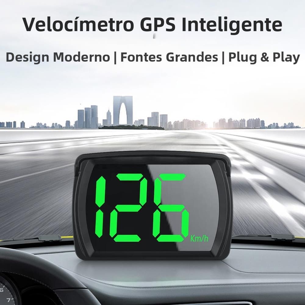 Velocímetro Digital HUD GPS para Carro – Projeção LED Universal