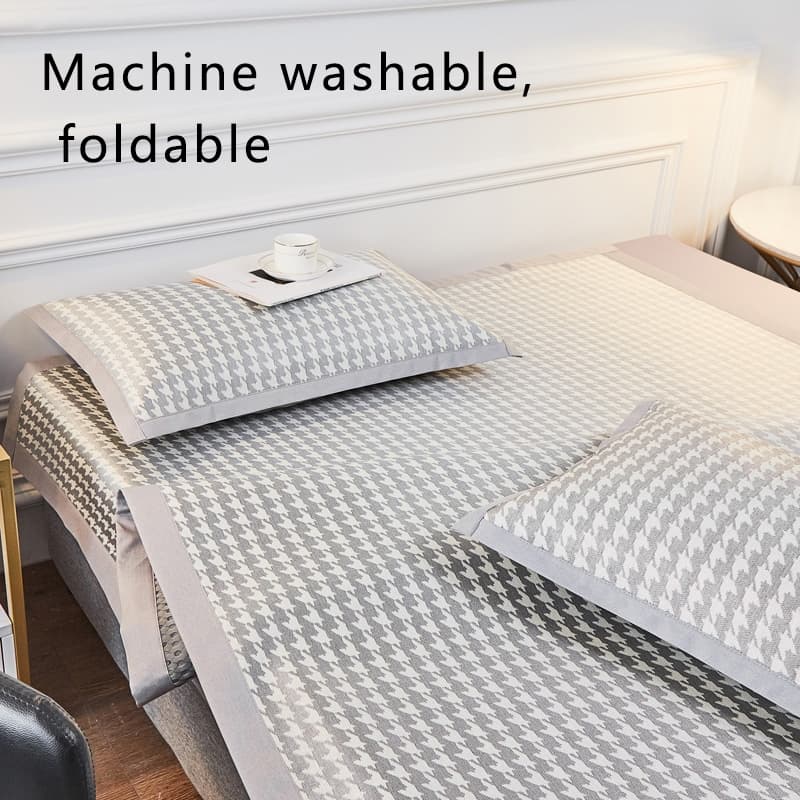 Verão carbono Jacquard gelo seda legal esteira lavável simples ins estilo dobrável respirável ar condicionado Rattan est