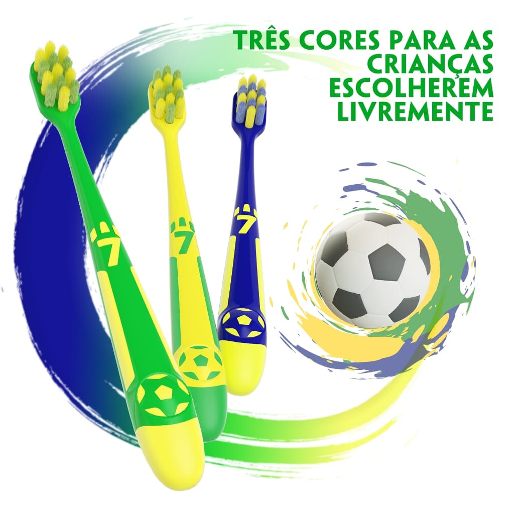 MOMODENT Triple Clean Escova Criança – 4000+ Cerdas Ultra Macias, 3 Cores, 3+ Anos