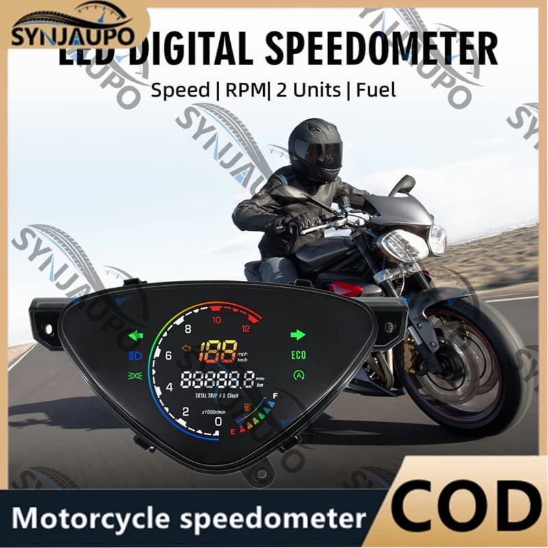 Novo Velocímetro Digital Medidor De Motocicleta RPM EFI ECO Óleo Quilometragem Total Relógio Farol Automático Para YAMAH