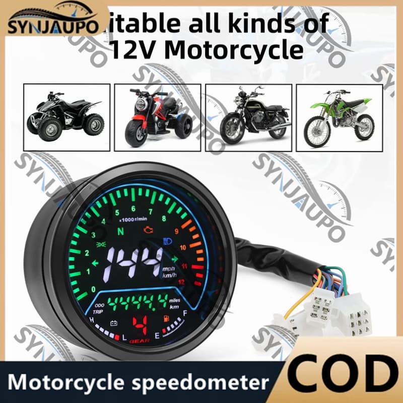 Velocímetro Universal Para Motocicleta , Medidor De Painel Digital suzuki GN125 0 ~ 12000 RPM kmh/mph , Indicador De Eng