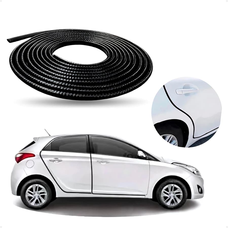 10 metros borracha protetora para porta de carro e bordas veiculo universal carro preto fosco