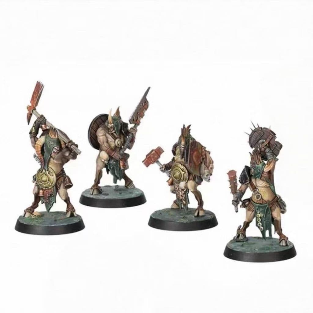 Modelo branco de resina, chifre de epidemia de água escura, bestaman, 4 pessoas, modelo branco de resina (versão de colo