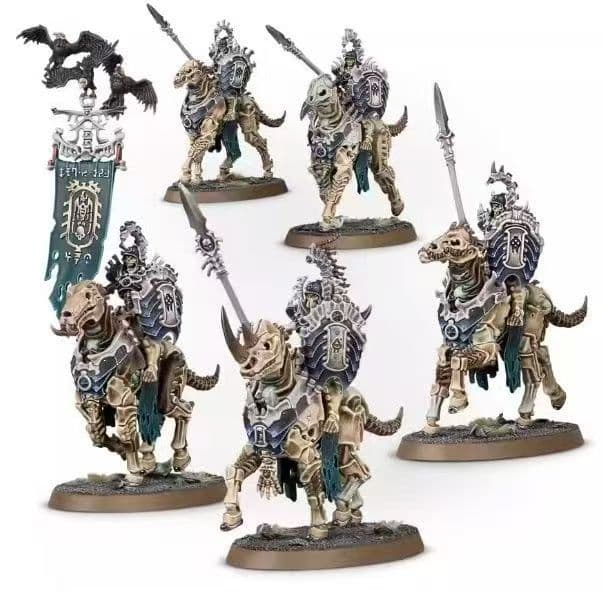 Warhammer Sigma Bones Exército Morte Osso Equitação Kavalos Deathriders Resina Modelo Branco OEW7