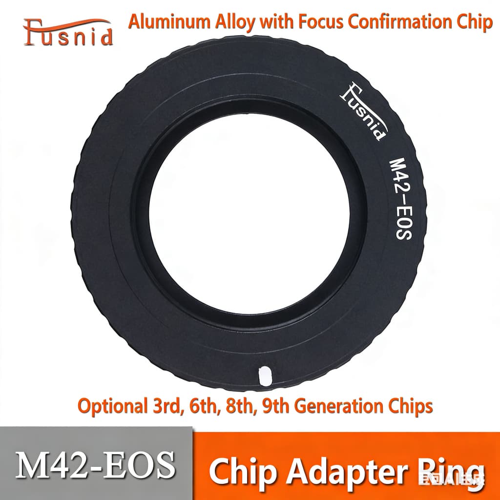 < FUSNID > Adequado para lente M42 para anel adaptador Canon EOS Body com Chip eletrônico de alumínio M42-EOS