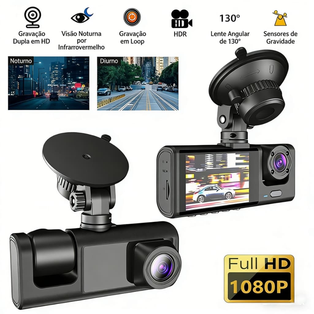 Gravação De Espelho Retrovisor Lente Dupla De Monitoramento De Carro HD 1080P Dianteira E Traseira