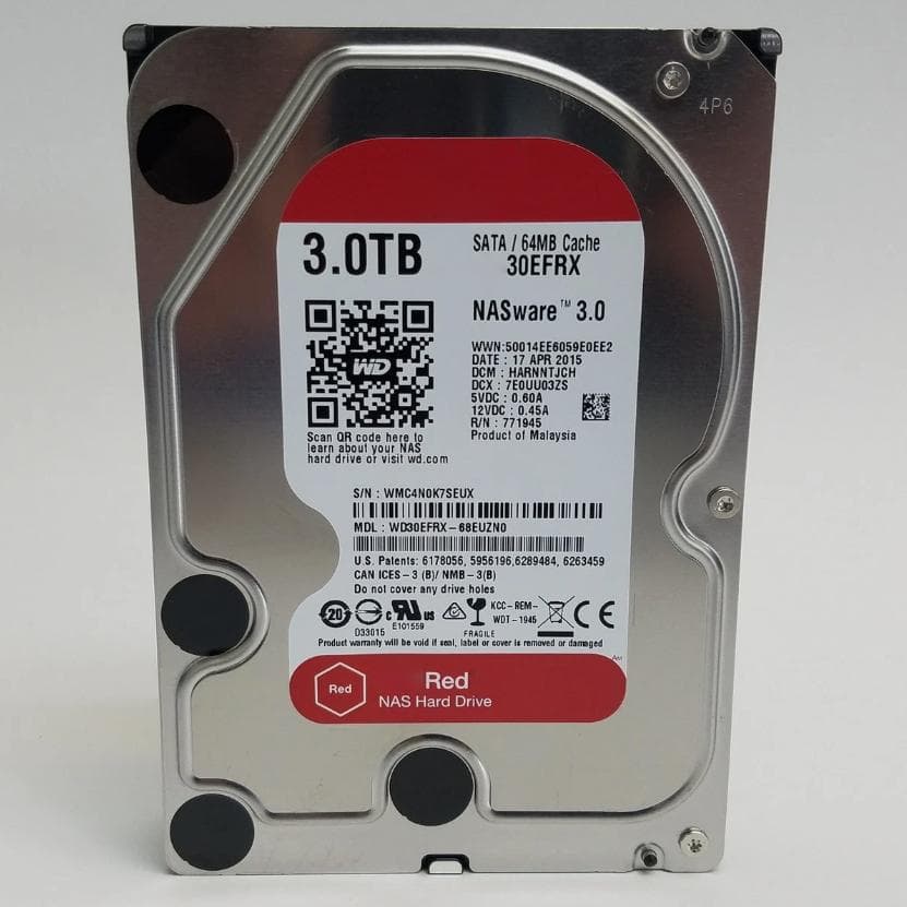 Disco Rígido Interno NAS Vermelho Usado 5400/7200 rpm 64 Mb SATA 6 GB/S 3.5 Polegadas 1 Tb 2 3 4 6 HDD