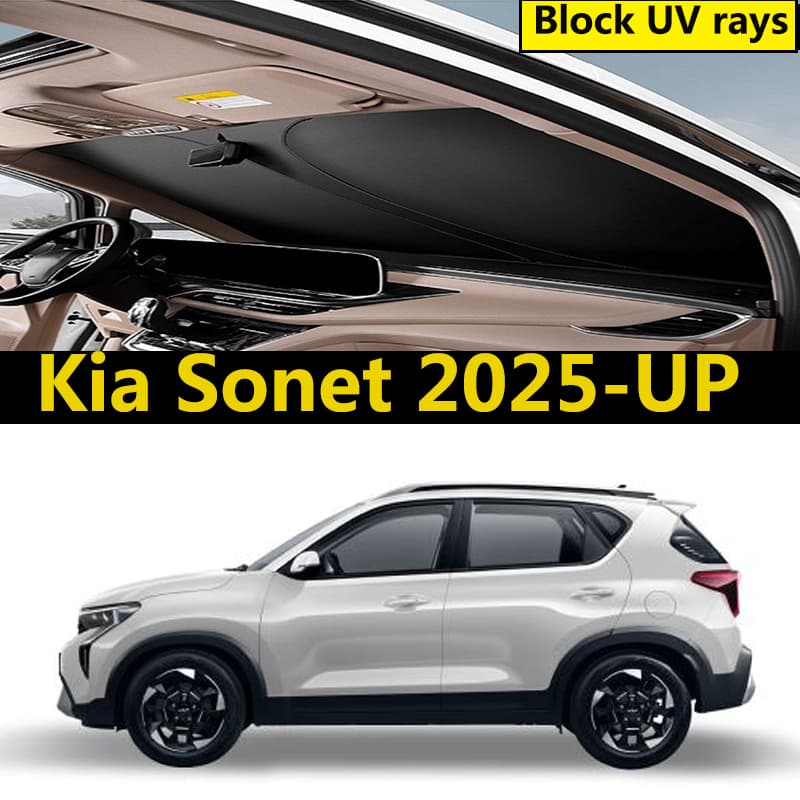 Pára-Brisa Do Carro Sol Para Kia Sonet 2025-UP Interior Placa De Sombreamento Dianteiro Luz Escudo Proteção Solar