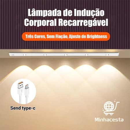 3 Cores 20/40/50/60/80cm Regulável Led Luminária USB Recarregável Lâmpada Sensor De Movimento Luz para cozinha e Sala