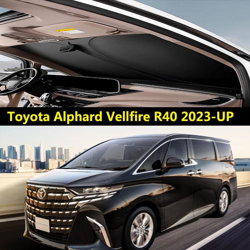 Pára-Brisa Do Carro Para Toyota Alphard Vellfire ACR40 2023-UP Interior Placa De Sombreamento Dianteiro Luz Escudo Prote