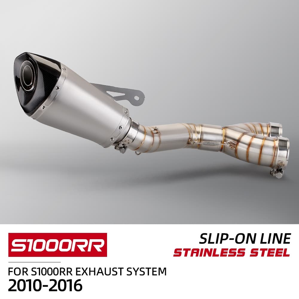 Para BMW S1000RR 2010-2014 S1000R 14-2016 Motocicleta Deslizamento Na Linha De Escape Titânio Tubo Médio Conectar Silenc