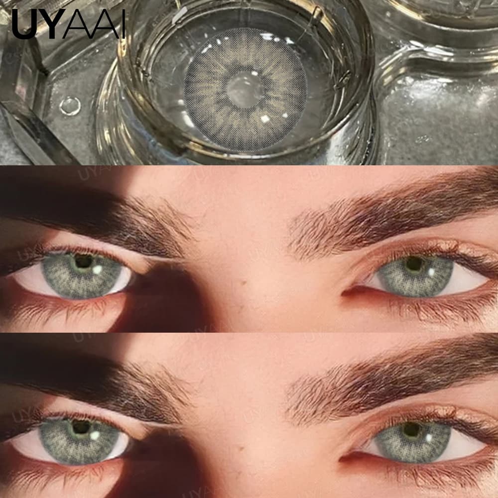 UYAAI 2026 2pçs/1 Par Maquiagem Lentes De Contato Série ID Marrom/Verde/Cinza/Azul 14,2-14.5mm 24H Fast Shipping