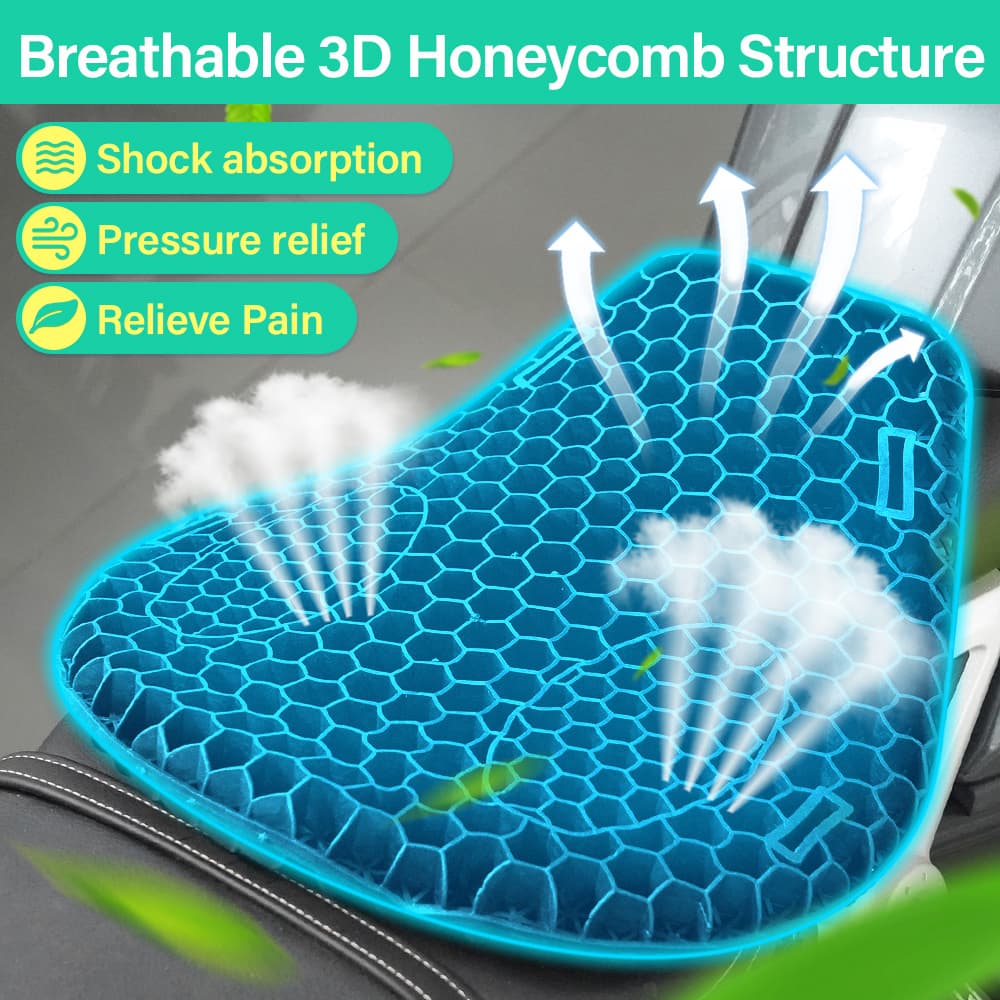 Almofada De Assento De Gel Sedentário Legal Favo De Mel Respirável Capa De Cadeira De Escritório Carro Resfriamento De S