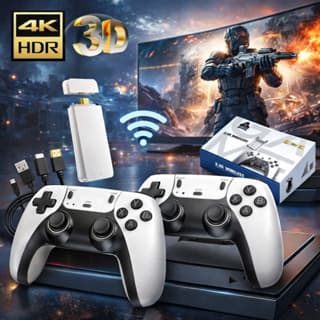 2025 Novo Videogame Stick M15 Pro 4k 64gb Hdmi Com 2 Controles Sem Fio + 20mil Jogos