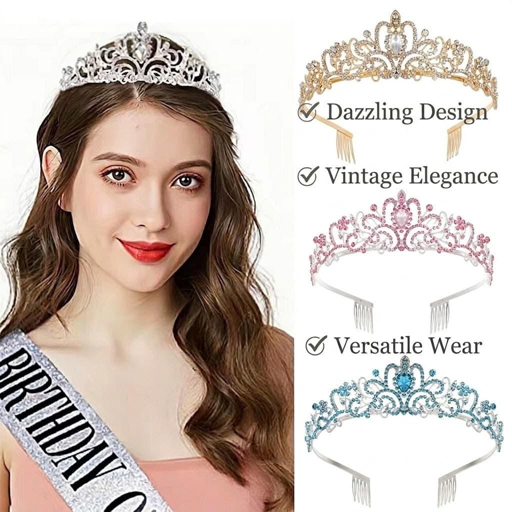 Acessório De Cabelo Espumante Coroa De Noiva Para Festa De Aniversário De Casamento