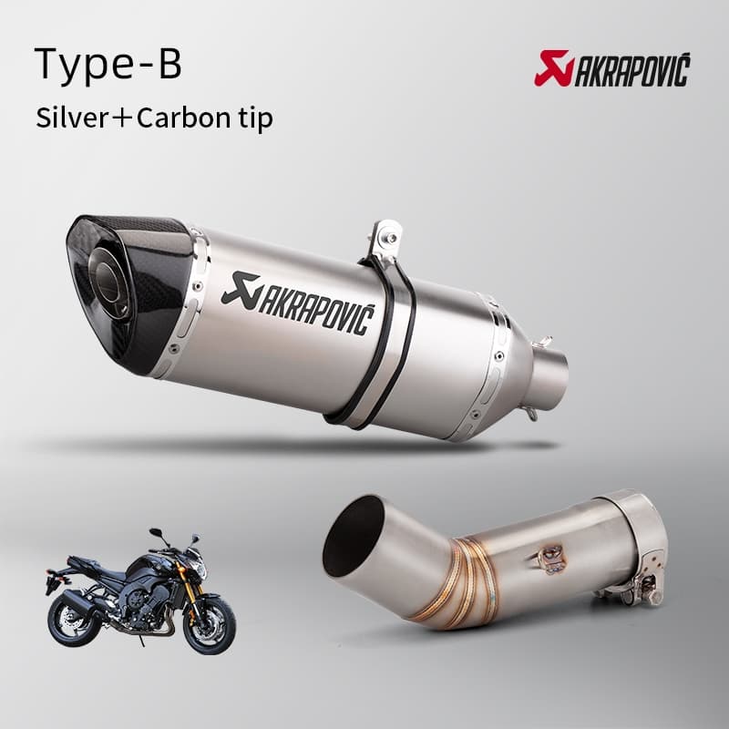 Para YAMAHA FZ8 Tubo De Ligação Intermediária De Escape De Motocicleta Deslizamento Em Silenciador De Seção Média 470mm