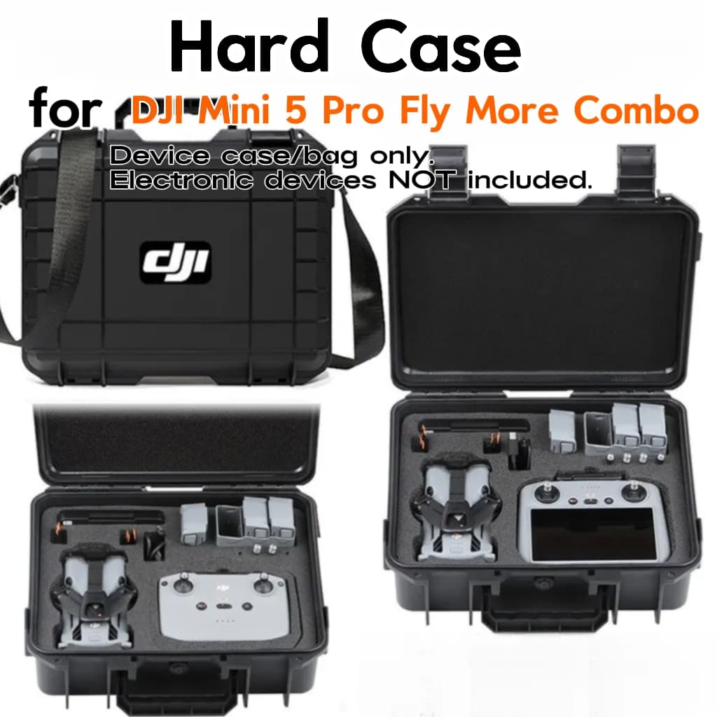 Case rígido para DJI Mini 5 Pro Fly More Combo, resistente a choques, quedas e água