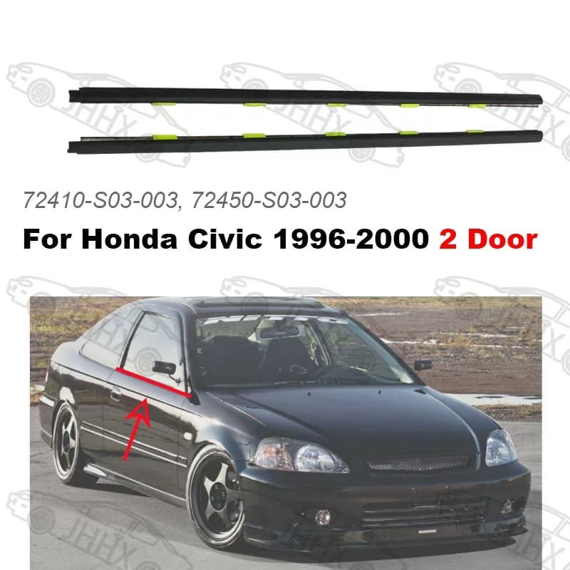 (2 Portas) Tira De Calafetagem Da Janela Externa Do Carro Para Honda Civic EK Coupe 1996 1997 1998 1999 2000 Vedação De 