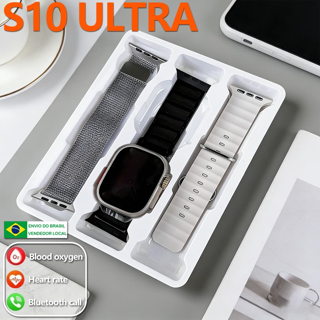 2026 S10 ultra smartwatch masculino com chamadas Bluetooth Monitoramento De Saúde Contagem De Exercícios