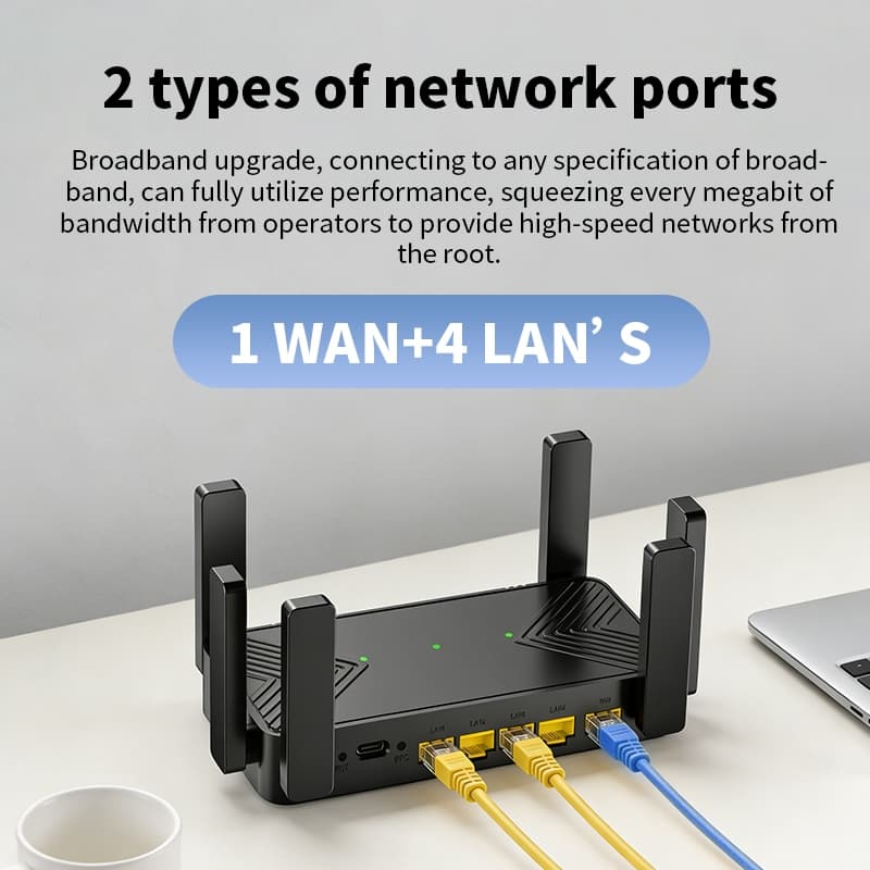 Porta USB Tipo C Com 6 Antenas , Impulsionador De Roteador Sem Fio De 580 Mhz , Repetidor WIFI E Amplificador De Sinal D