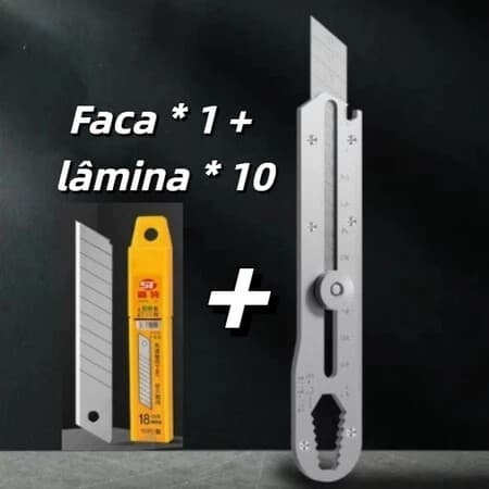 Estilete Profissional Com Trava Giratória 18mm + 10 Lâminas