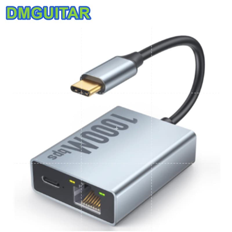 Adaptador Ethernet 100/1000Mbps Para Telefone Tablet Chromecast Com Google TV Usb-C Tipo RJ45 Gigabit De Rede
