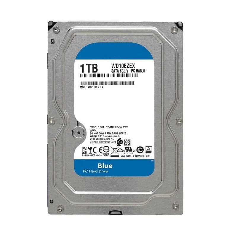 Azul 1 Tb WD10EZEX 3.5 " Disco Rígido SATA III 5400 RPM 64 Mb De Cache Para Computador Desktop
