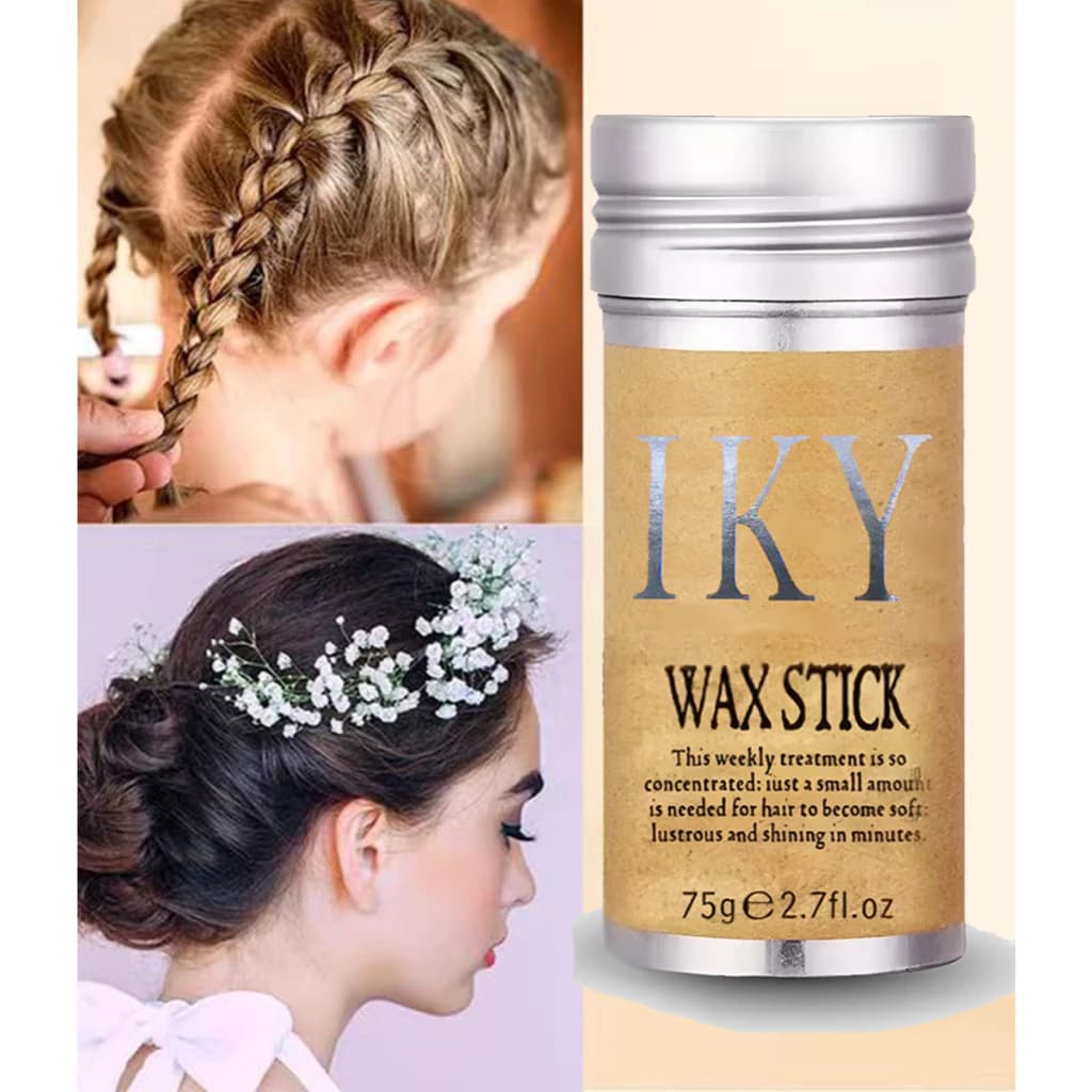 IKY Wax Stick Bastão De Cera Para Cabelo Profissional Linha De Liso Não Frizado Controle Borda 75G