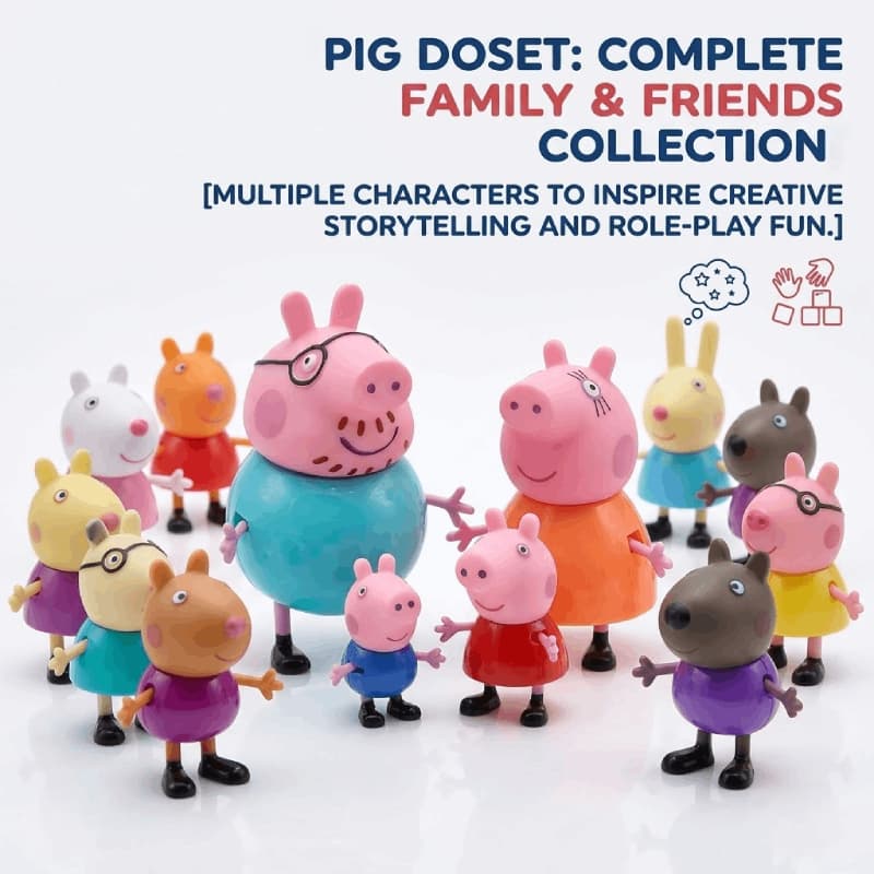 Conjunto De Boneca Porco/Família Da Vovó/Trolope/Professores/George