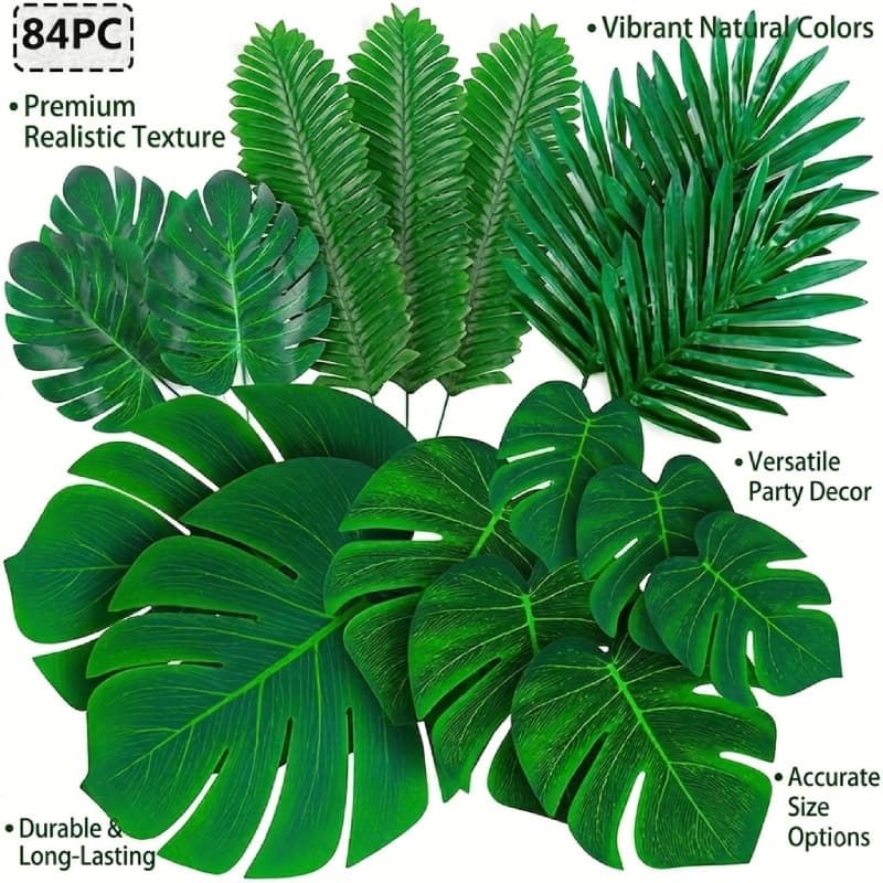 Folhas De Palmeira Artificiais Decoração Tropical Monstera Para Festa De Praia De Verão Luau Havaiano De Mesa De Casamen