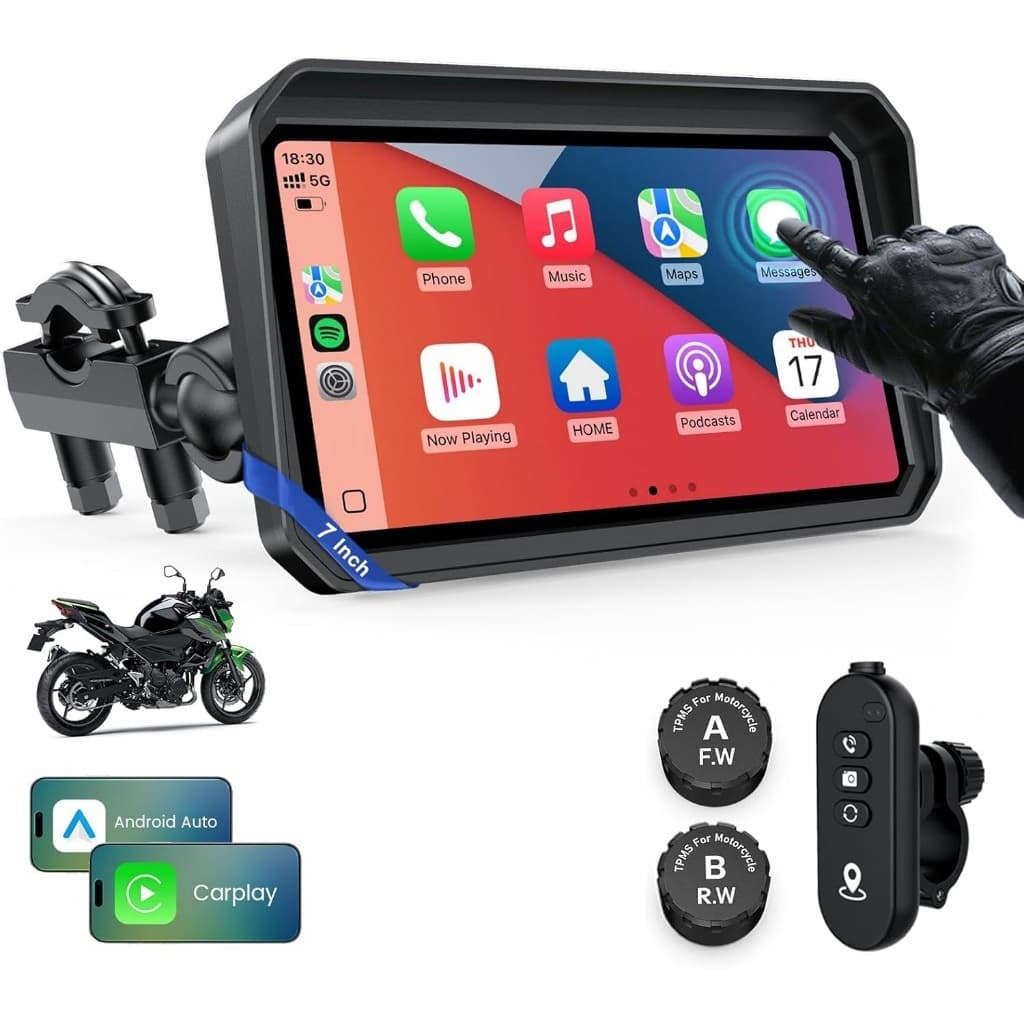Sistema De Navegação GPS Carplay Para Motocicleta Sem Fio De 7 Polegadas Com Apple E Tela Portátil Automática Android Bl