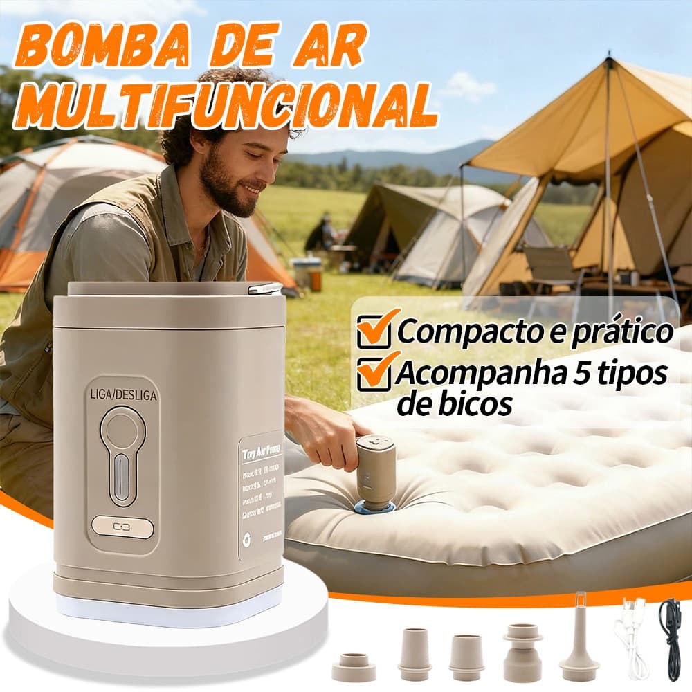 Bomba Elétrica Pneumática Para Secar E Encher Colchão Boias Piscinas Infláveis Portátil
