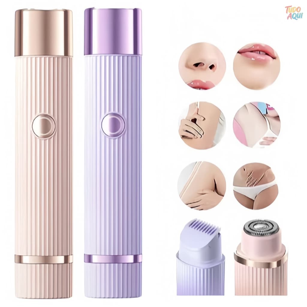 Depilador elétrico com navalha dupla cuidado e delicadeza com sua pele, Recarregável com Tecnologia avançada Indolor