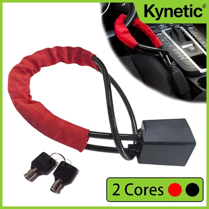 Trava Volante Universal Antifurto – Bloqueio Duplo e 3 Chaves – Proteção Máxima para Carros e Veículos