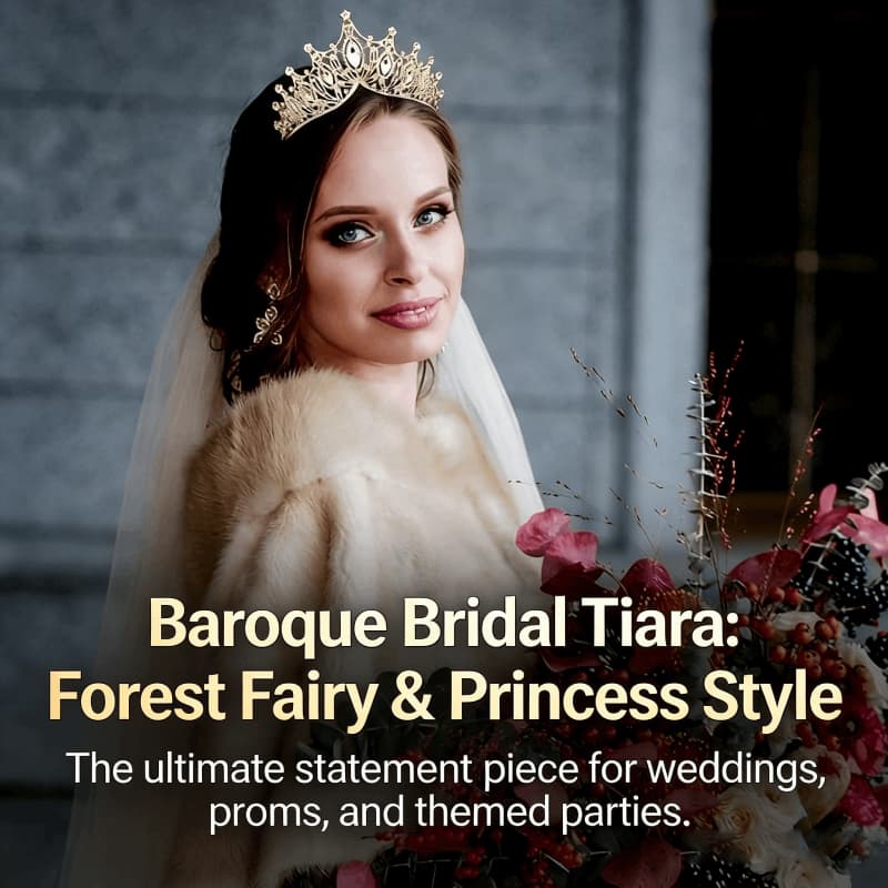 Tiara De Noiva Bandana Barroco Luxo Liga Coroa Em 7 Cores Presente Perfeito Para Princesa Casamento Floresta Estilo Fest