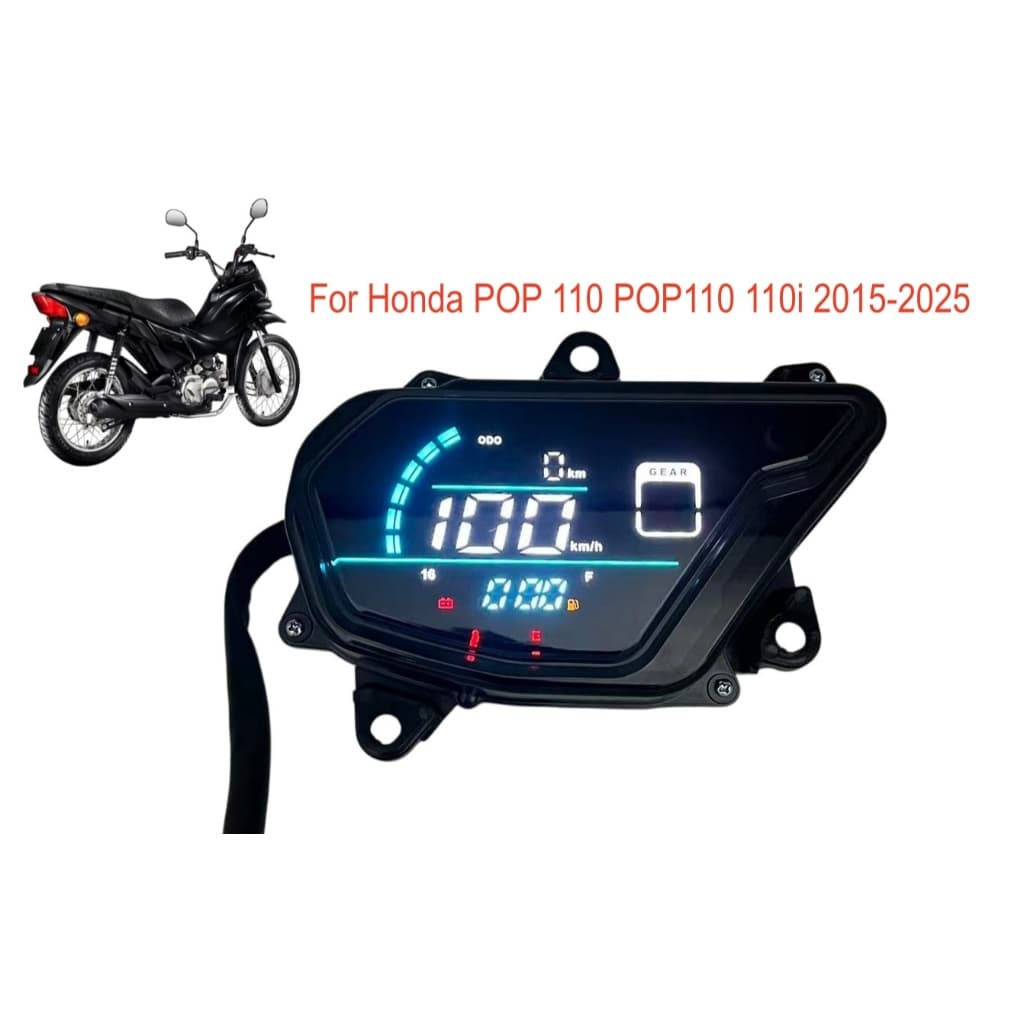 Para Honda POP 110 POP110 110i 2015-2025 Motocicleta Velocímetro Tacômetro LED Medidor Digital Montagem