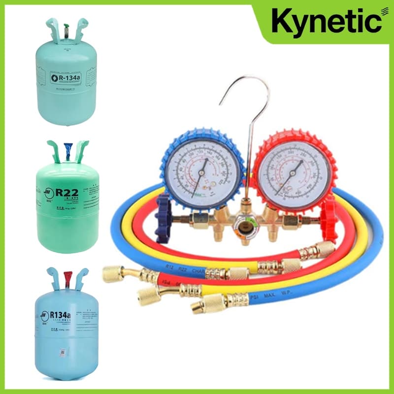 Manifold Ar Split – Compatível com R12, R22, R134a, R404a e R502 – Com Mangueiras de 90cm