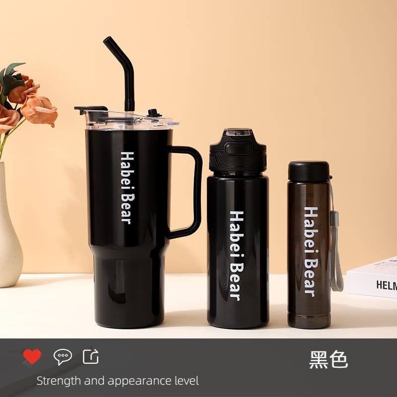 Kit 3 Garrafa Copo Tendência Agua Squeeze Com Adesivos Lembretes beber Agua