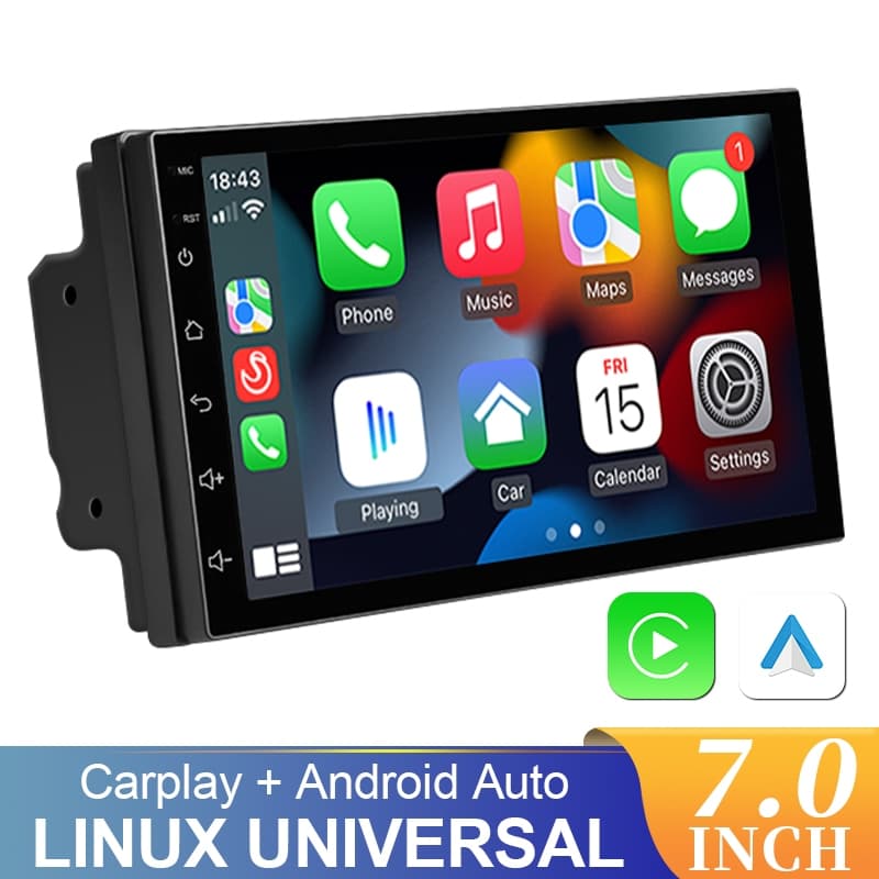 CarPlay Android Auto Sem Fio 2 Din Rádio Do Carro Multimídia Player De Vídeo Tela Toque USB AUX Bluetooth Com Câmera Tra