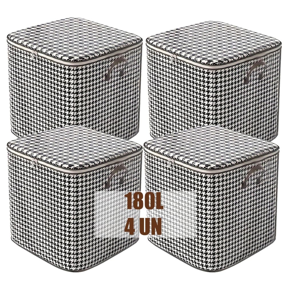 4UN Caixa 100L 180L Organizador Saco Edredom Cobertor Guarda-Roupa Armário Anti-Poeira Umidade Inseto Multiuso