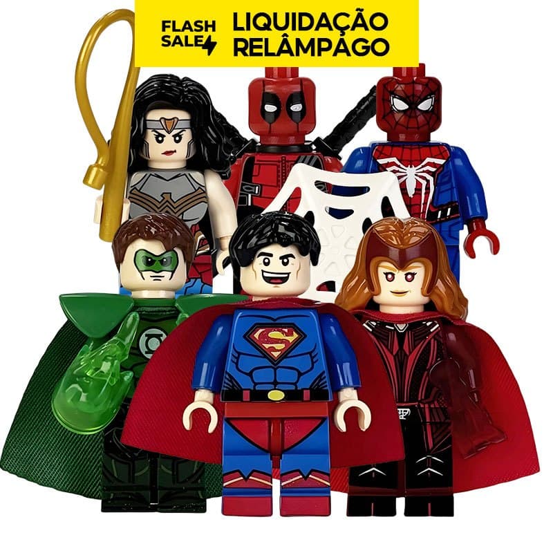 🔥Minifiguras de Blocos | Coleção DC | Homem-Aranha, Batman, Deadpool, Flash, Green Lantern