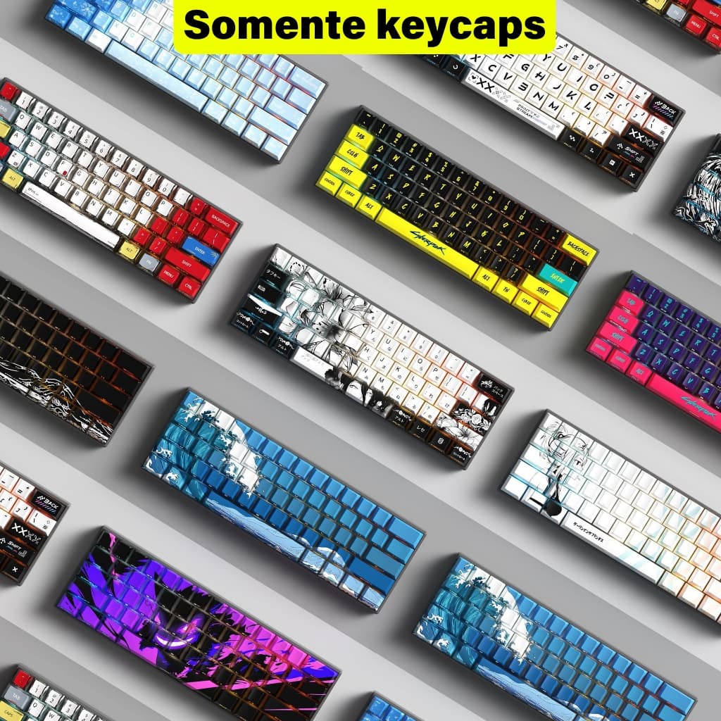 Tampa do teclado mecânico de sublimação P PBT 129 teclas Original lado da fábrica gravado Keycap emissor de luz