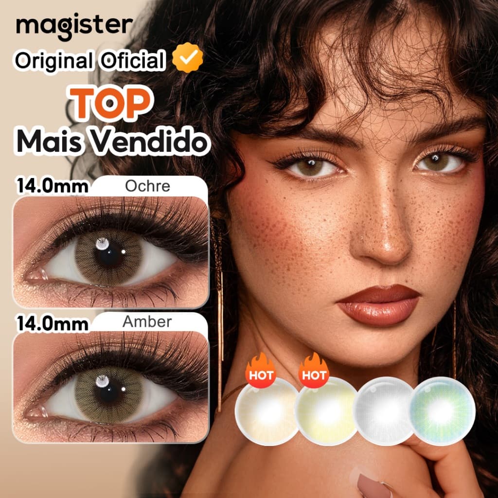 【100% Original】Magister lente de contato colorida com grau Naturais lentes Para Maquiagem Dos Olhos miopia 1 Par